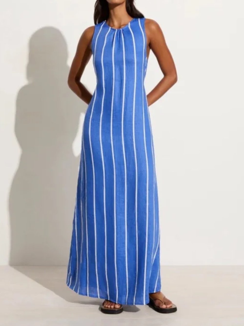 Faithfull the Brand - Linen Maxi Dress, Blue Striped